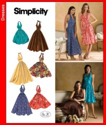 3823  SIMPLICITY RETRO HALTER SWING DRESSES LENGTHS PATTERN 14-22; 6-14 UNCUT